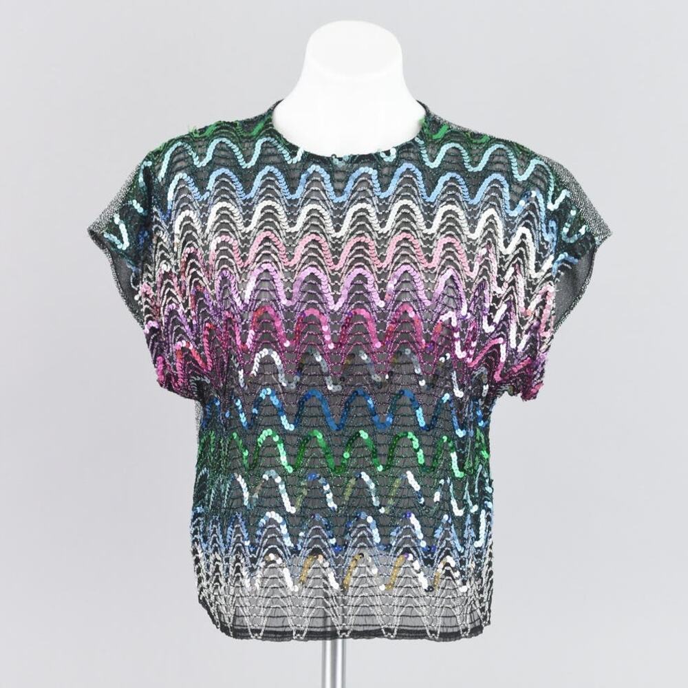 Vintage Metallic Sequins Disco Top Women's Small